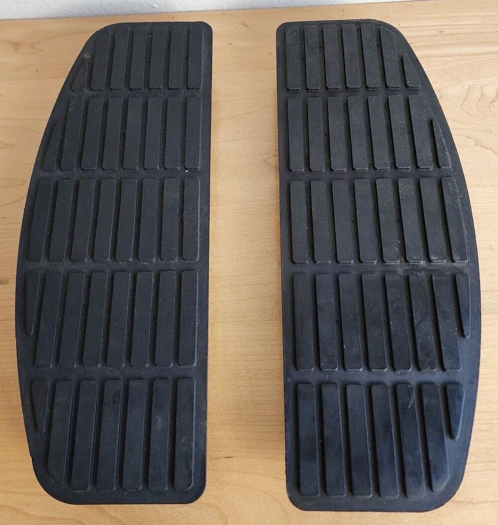 Vintage Motorcycle Floorboard Rubber Pads Inserts Pair Harley Style EUC